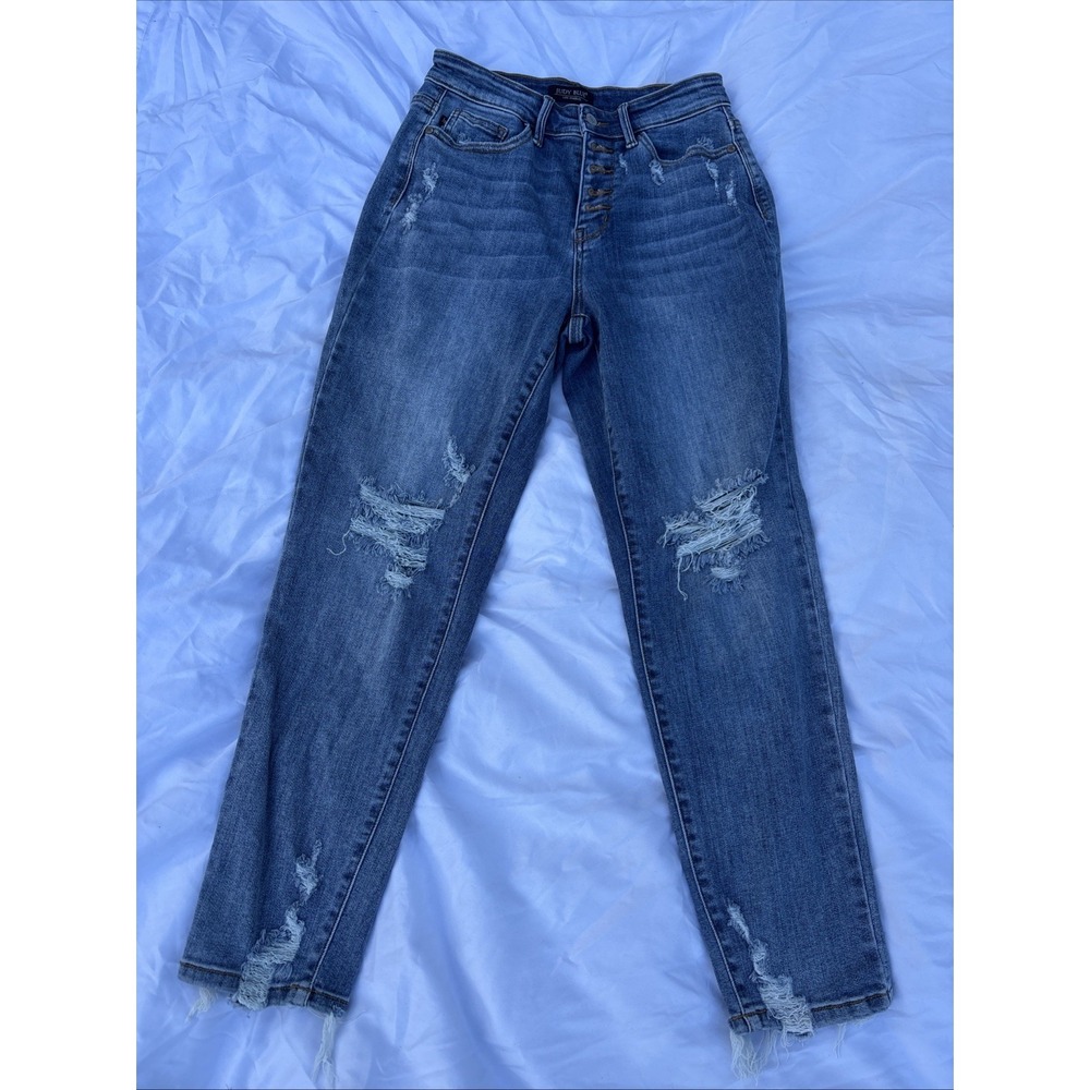 Judy Blue Boyfriend Fit Jeans Womens Size 3/26 Blue Medium Wash Stretch 26x27
